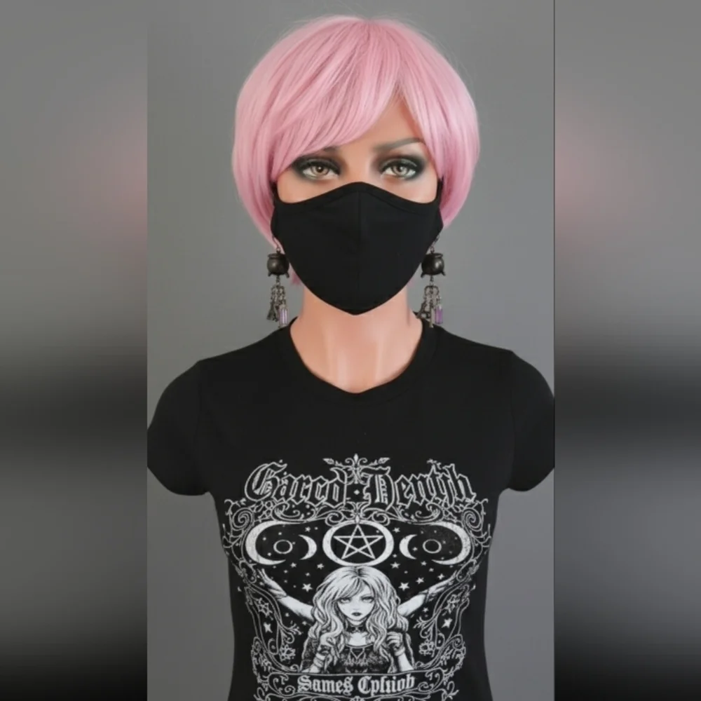 Unisex Black Goth Face Mask Washable Reusable